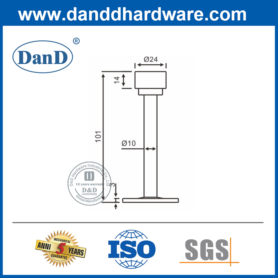 High Quality White Door Stop Stainless Steel Best Interior Door Stops-DDDS018