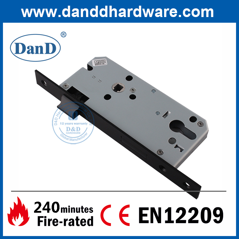 CE Marked Stainless Steel Matt Black Mortise Fire Door Lock-DDML009