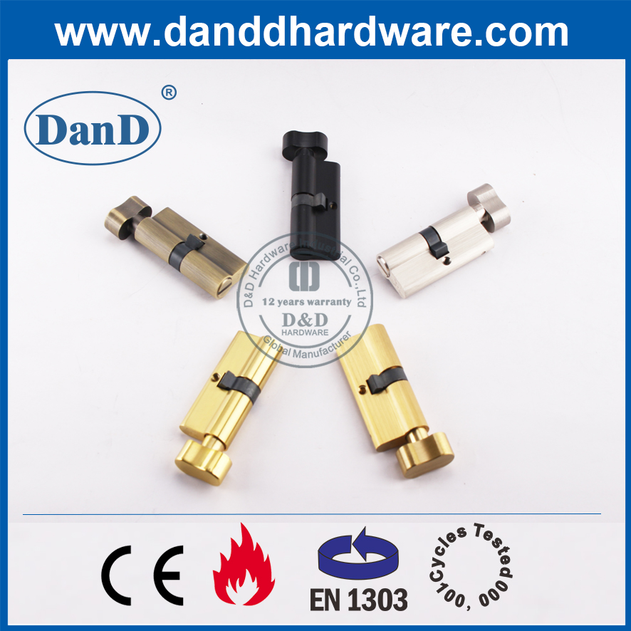 Euro Solid Brass Night Latch Lock Key Half Cylinder-DDLC010