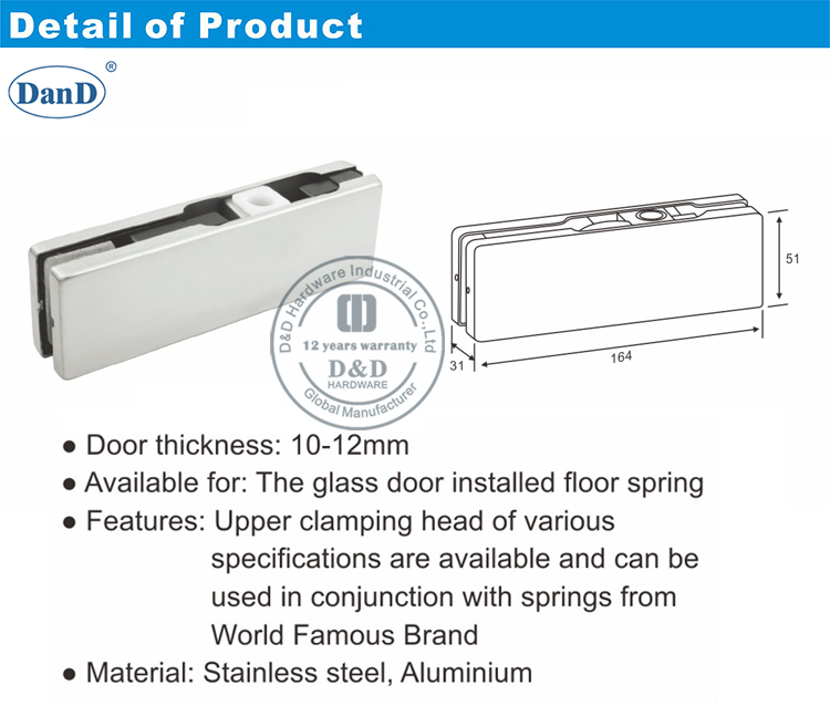 304 Grade Bottom Patch Fitting-D and D Hardware