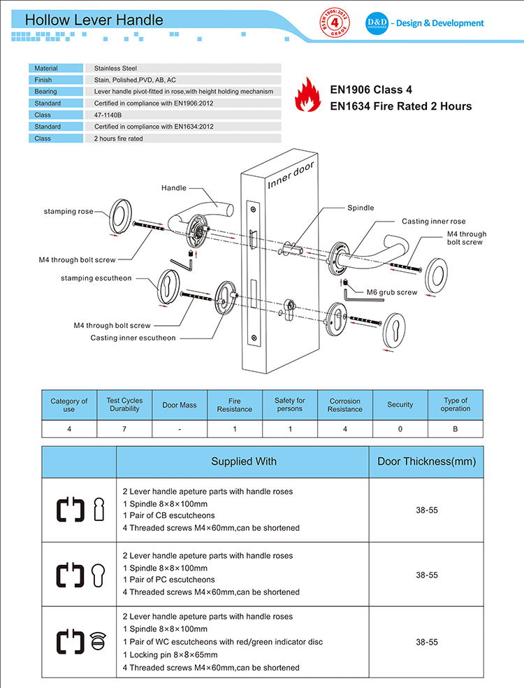 09 CE EN1906 Standard Door Handles-D and D Hardware