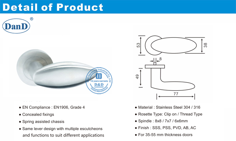 Modern Door Lever-D and D Hardware