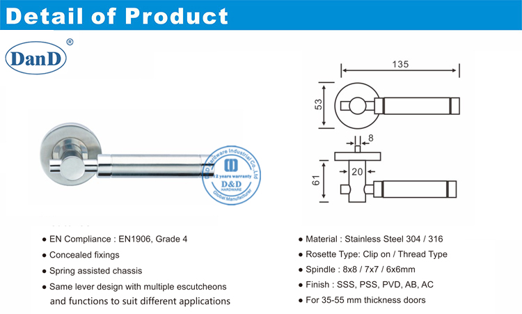 Right Handed Door Handle-DDSH034