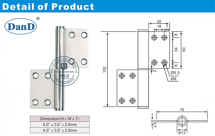 SS Wooden Flag Hinge-D and D Hardware