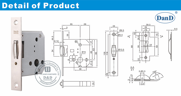 Stainless&nbsp;Steel&nbsp;Door&nbsp;Lock&nbsp;Body-D and D Hardware