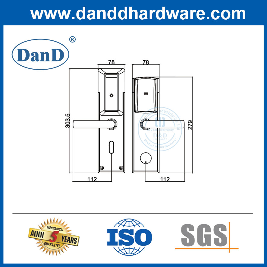Safety Electronic Fingerprint Password Smart Office Hotel Digital Door Lock-DDFL403