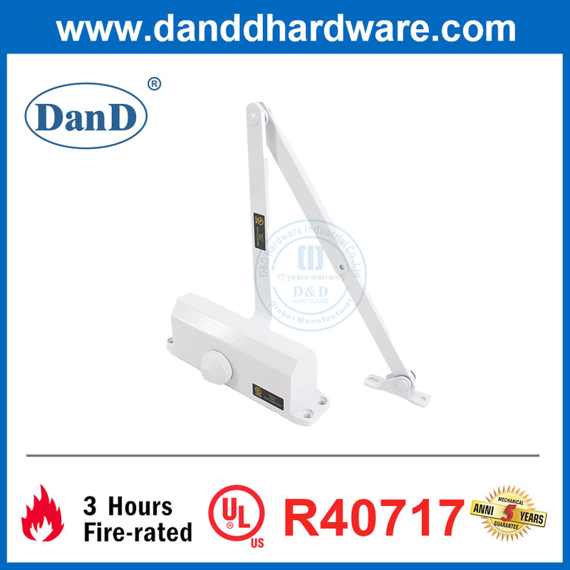 UL Hydraulic Fire Proof White Aluminum Door Closer for Security Door-DDDC051