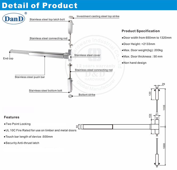 Steel Push Bar-D and D Hardware 