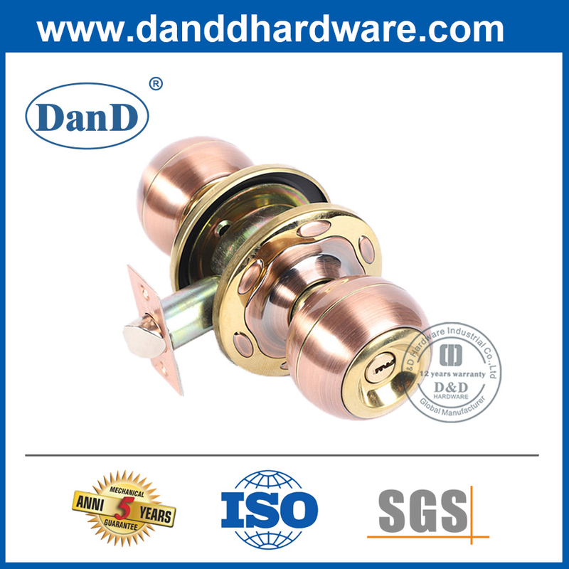 Zinc Alloy Antique Copper and Gold Finish Door Knobset-DDLK054
