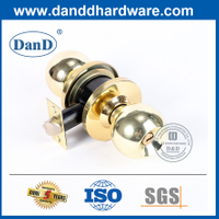 Polished Brass Zinc Alloy Round Knob Door Lock-DDLK066