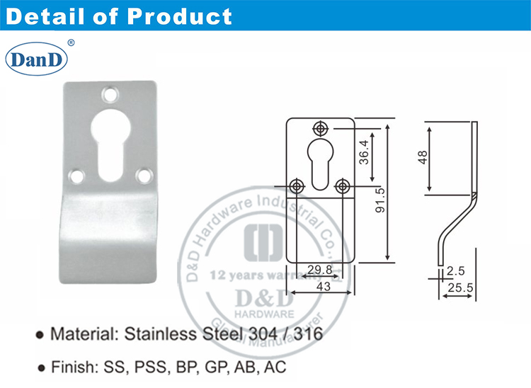 Grade304 Door Pull-D and D Hardware