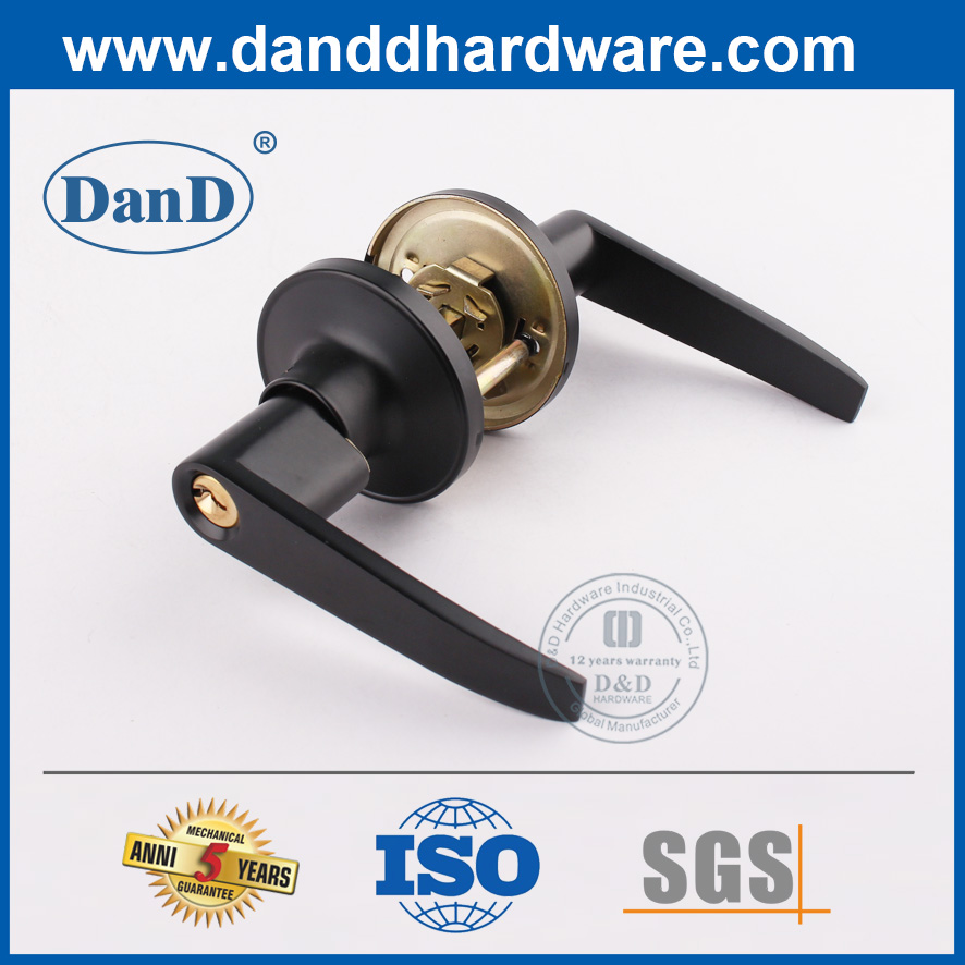 Matte Black Zinc Alloy Office Function Lockset-DDLK094