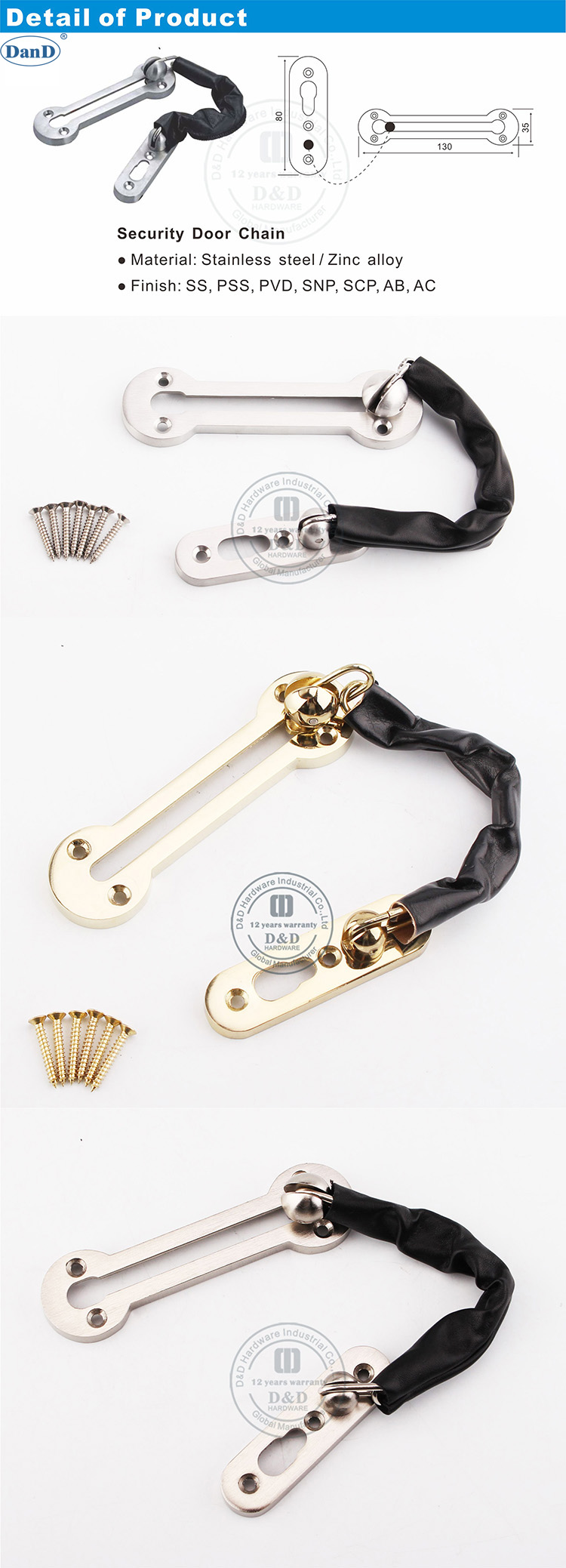 Door Chain for Wooden Door-D and D Hardware