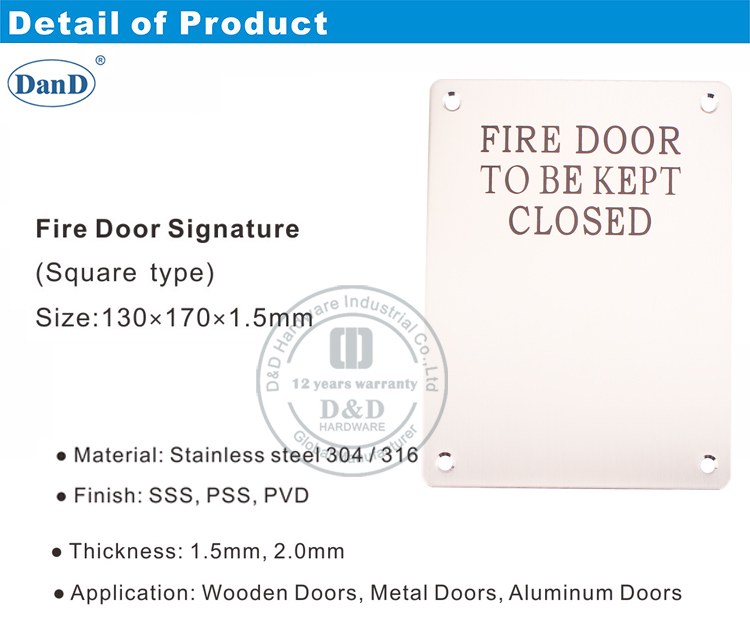 Signature Sign Plate-D and D Hardware