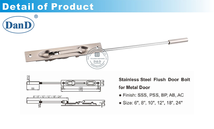 Flush Mount Door Bolt-D and D Hardware