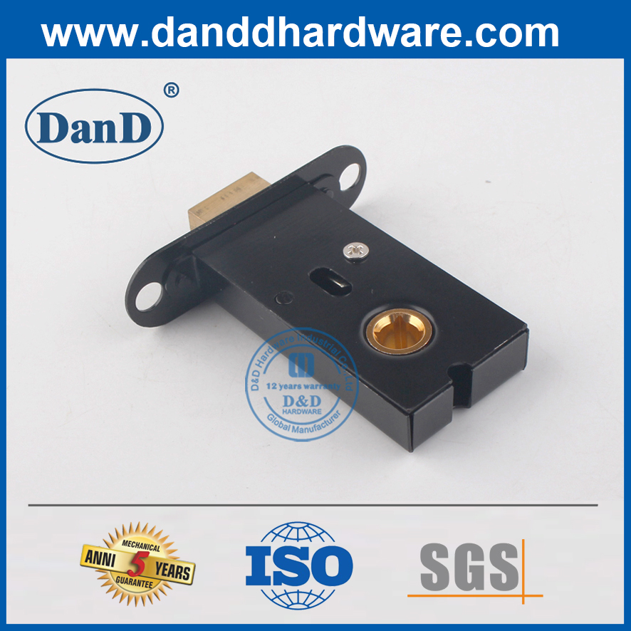 Solid Brass Black Round Forend Bathroom Deadbolt-DDML032