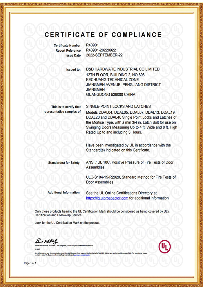 SUS304 UL Listed Fire Rated Privacy Bedroom Bathroom Door Lock-DDAL019