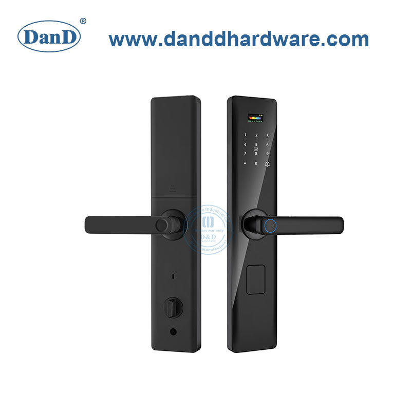 Front Main Commercial Door Handle Electronic Fingerprint Smart House Lock with Screen-DDDL001