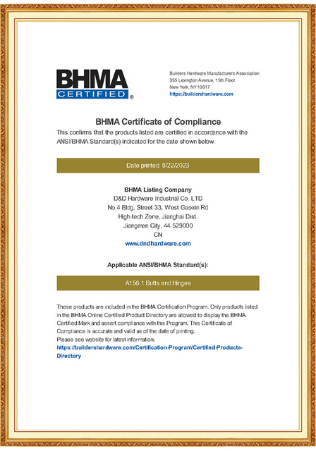  A156.1 Butts and Hinges 