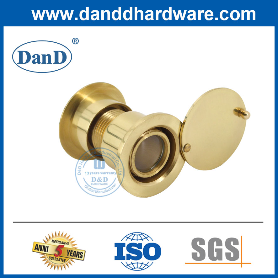 Brass/Zinc Alloy Polish Brass Security Door Viewer for Narrow Panel Doors-DDDV003
