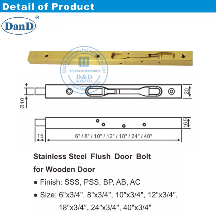 concealed flush bolt