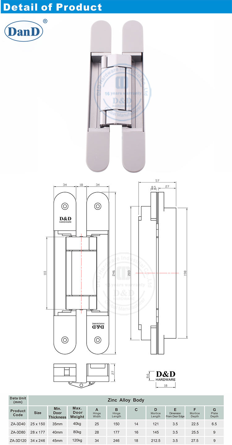 Concealed Door Hinge
