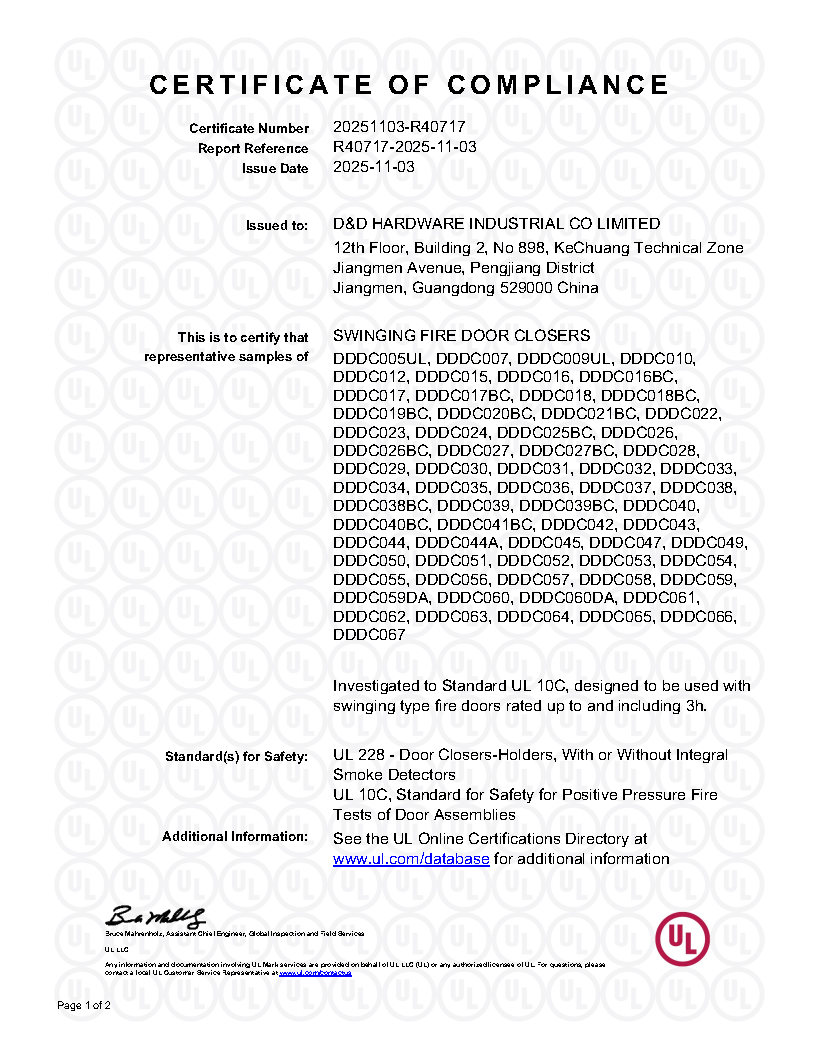 UL Door Closer 