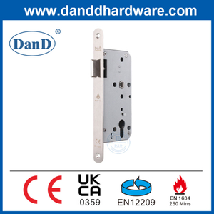 BS EN12209 Stainless Steel Door Latch Mortise Lock with Round Corner Plate-DDML011R-5572