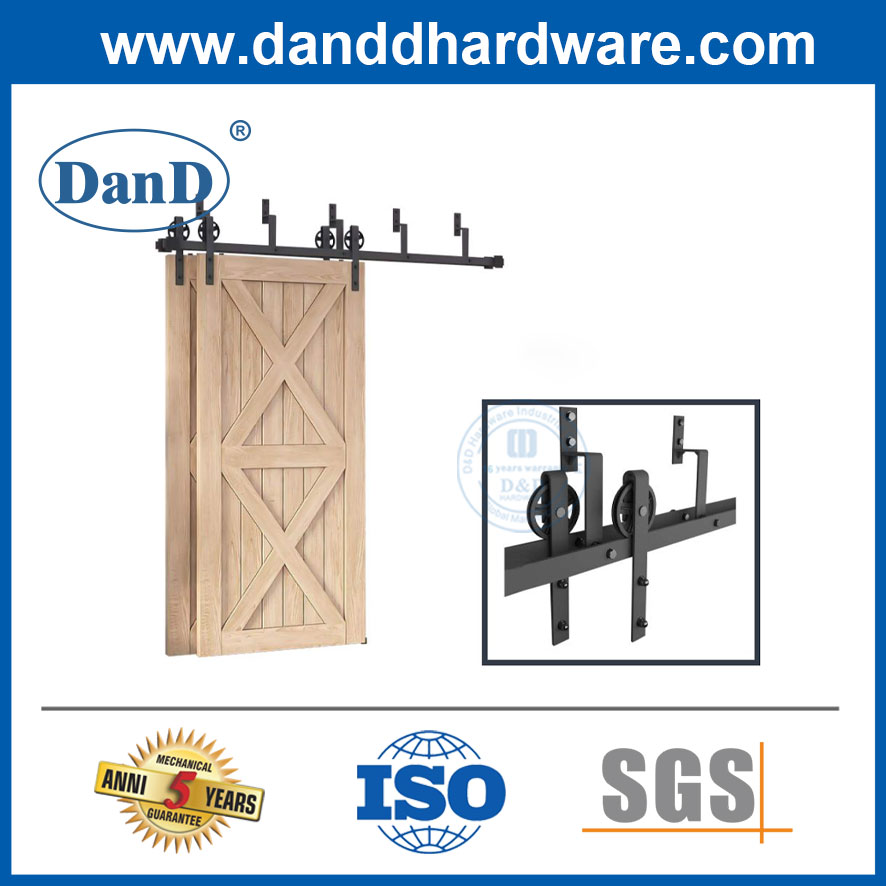 Barn Door Hardware Double Track Double Partition Sliding Parallel Door Classic Bypass Double Door Rail-DDBD021