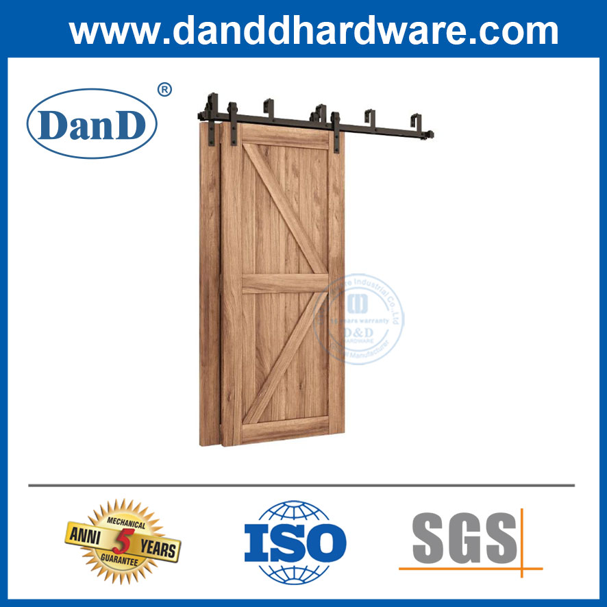 Double Track Double Open Barn Door Hardware Sliding Rail Partition Sliding Door Parallel Classic Double Track Bypass Double Door Rail-DDBD022