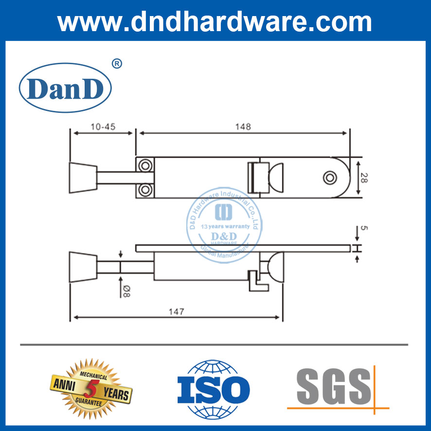 Stainless Steel Door Type Holder Spring Foot Operated Door Stopper-DDDS034