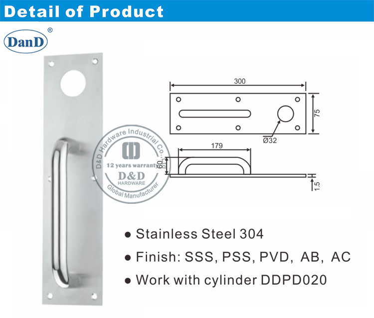 Metal Door Night Latch Plate-D and D Hardware