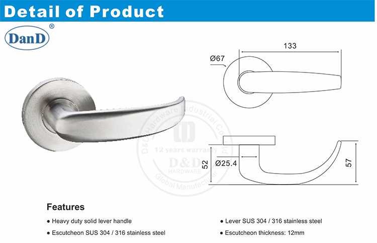 Commercial American Door Handle-D and D Hardw