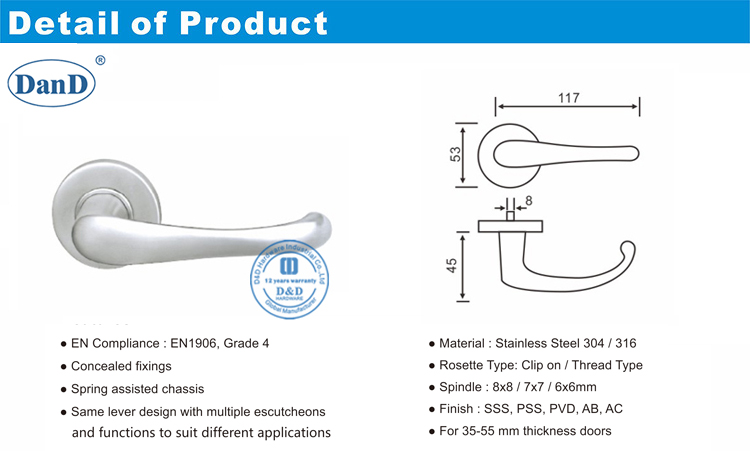 Entry Door Lever Handle-D and D Hardware