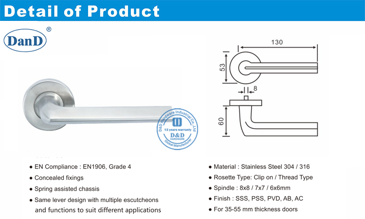 Commercial Passage Door Lever-D and D Hardware