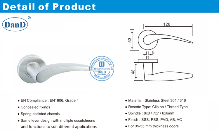 Exterior Door Lever With Lock-D and D Hardware