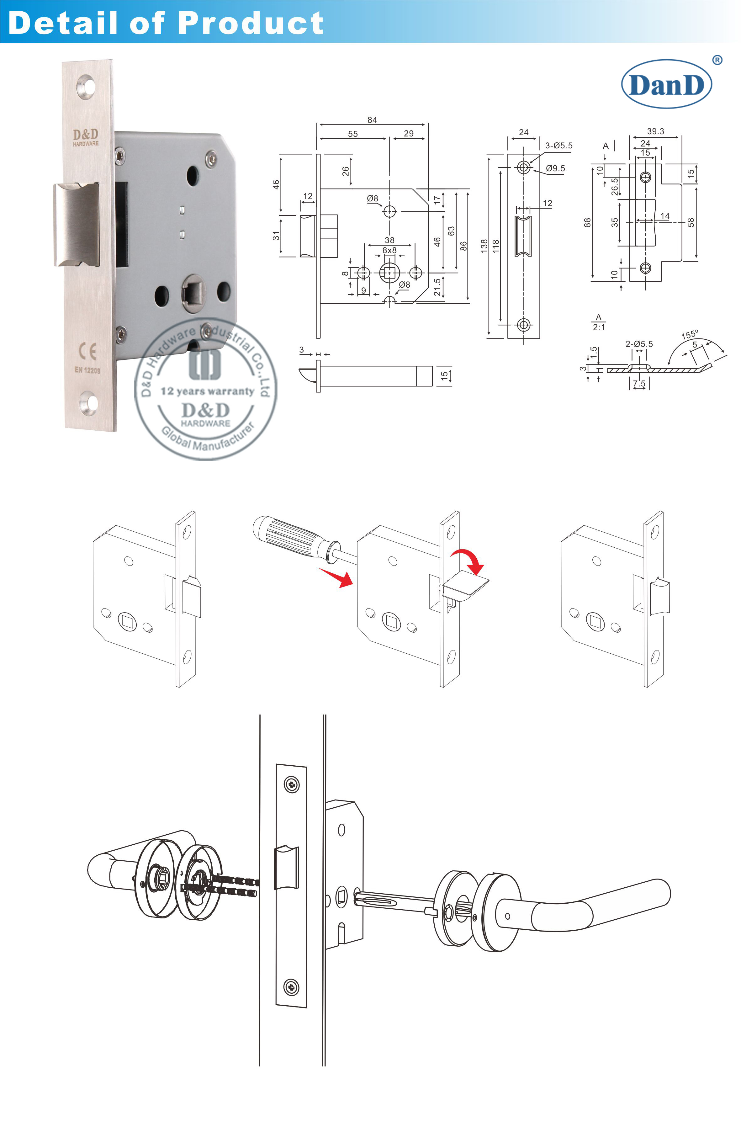 Door Lock Body-D and D Hardware