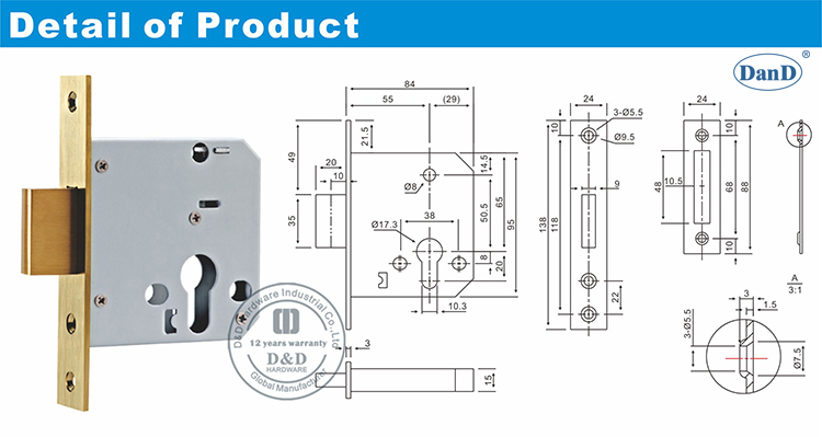 Door Lock Body-D and D Hardware
