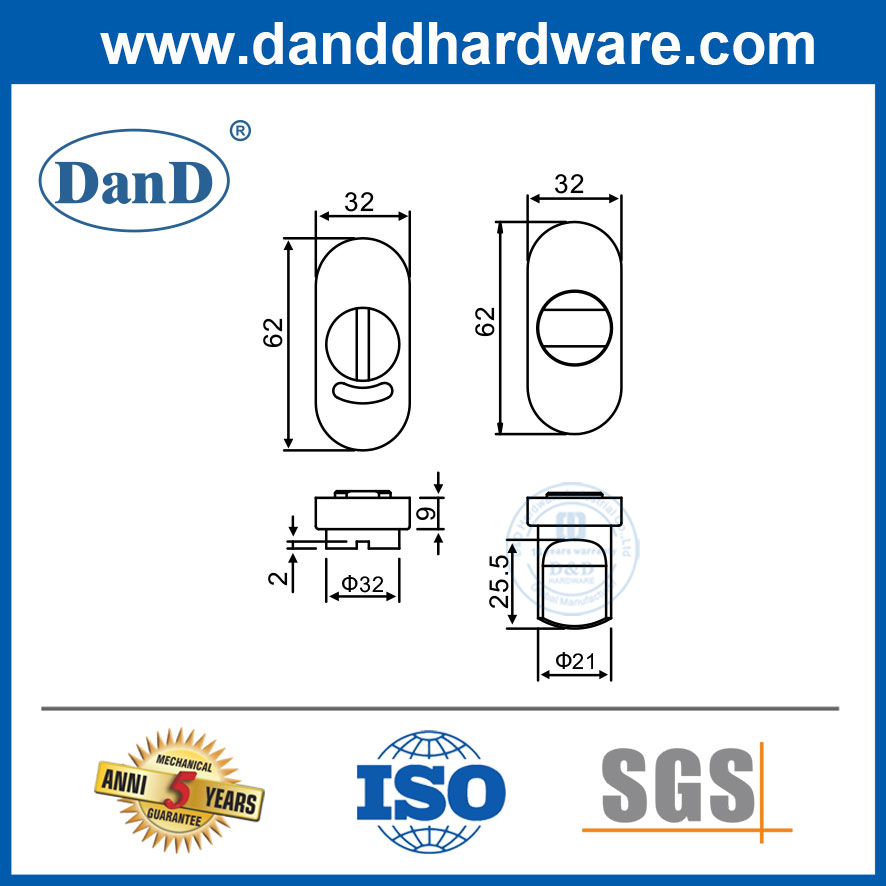 High Quality Stainless Steel Thumb Indicator Lock for Toilet Partition-DDIK010