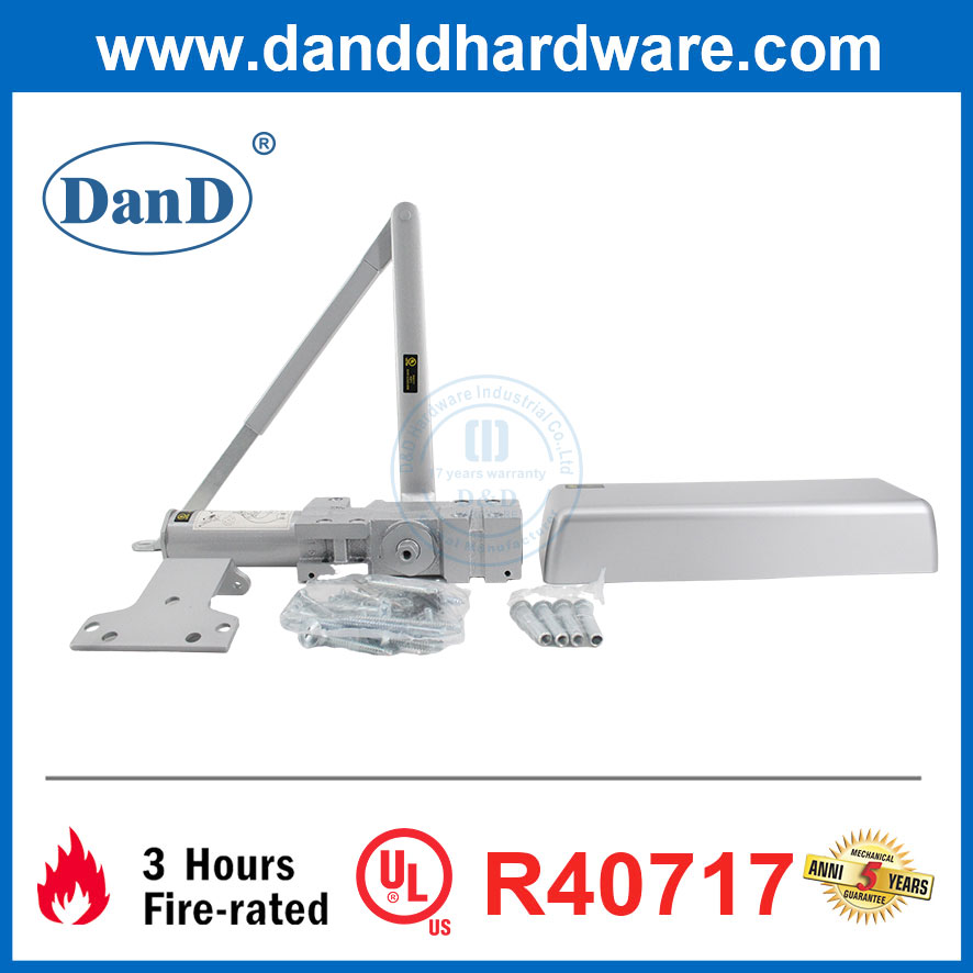 Strong Spring UL Light Heavy Duty Adjustable Aluminum Alloy Entrance Hydraulic Door Closer-DDDC060DA
