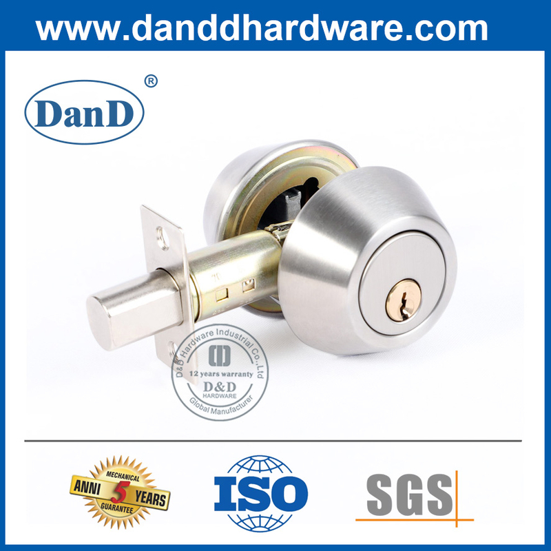 Silver Zinc Alloy Key Outside Deadbolt Lock-DDLK023