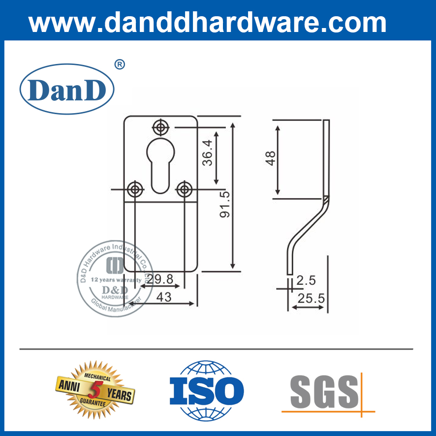 Stainless Steel Cylinder Pull for Doors-DDFH012