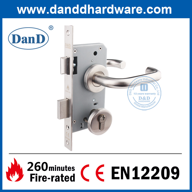 BS EN12209 Stainless Steel 304 Euro Fire Rated Mortise Door Lock-DDML009 