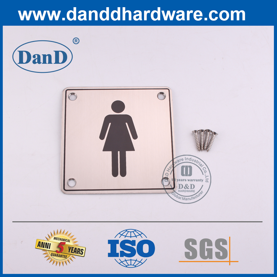 Stainless Steel Wall Mounted Female Washroom Sign Plate-DDSP002