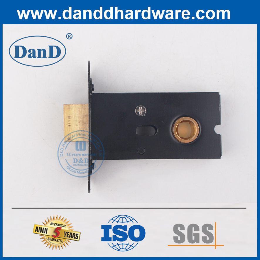 Solid Brass Black Round Forend Bathroom Deadbolt-DDML032