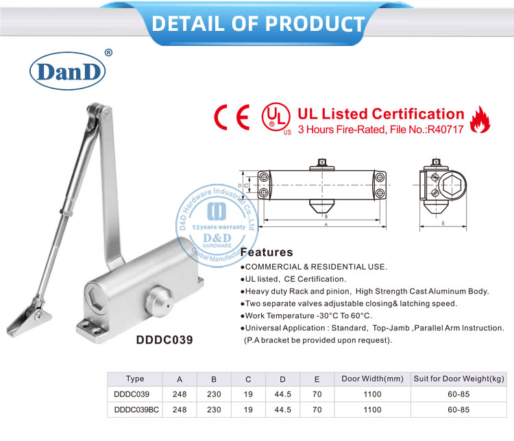 adjusting commercial door closer