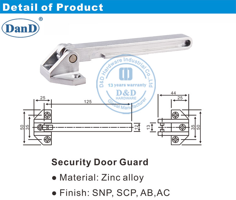 Zinc Alloy Door Guard
