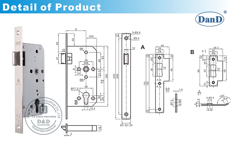Fire Proof Latch Lock-D and D Hardware