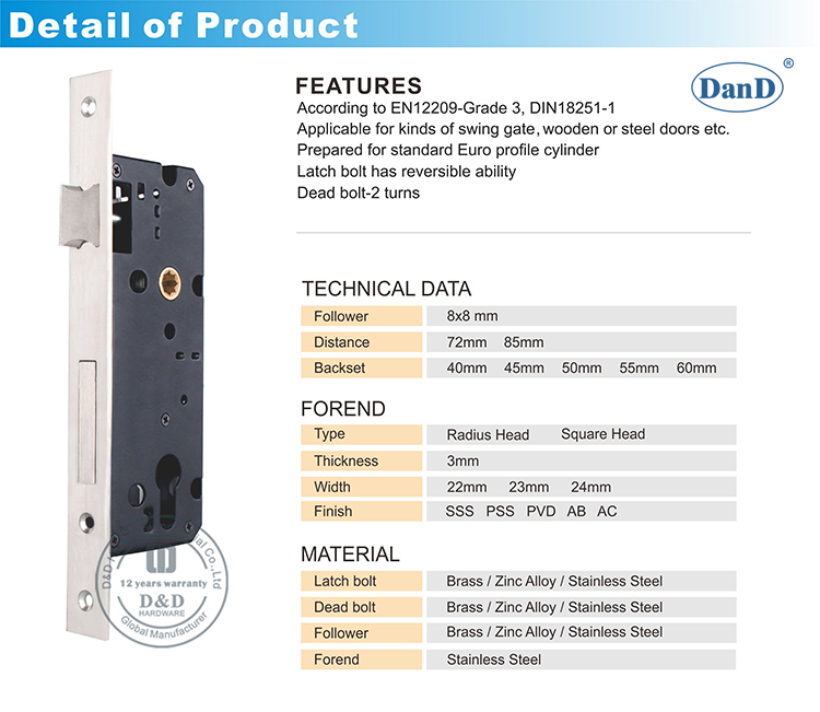 Mortise Lock-D and D Hardware