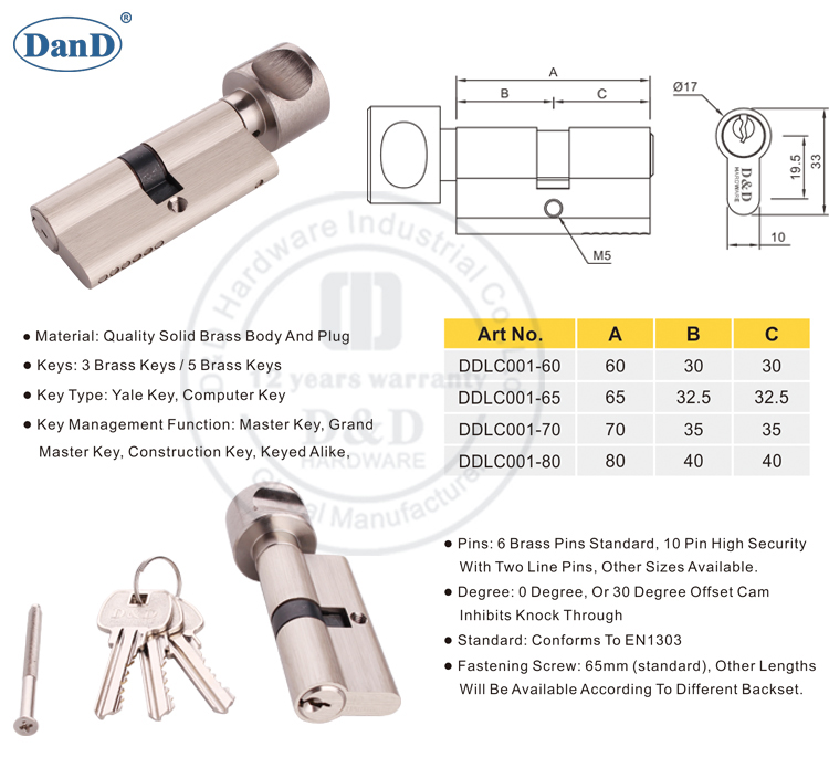 Lock Cylinder-D and D Hardware